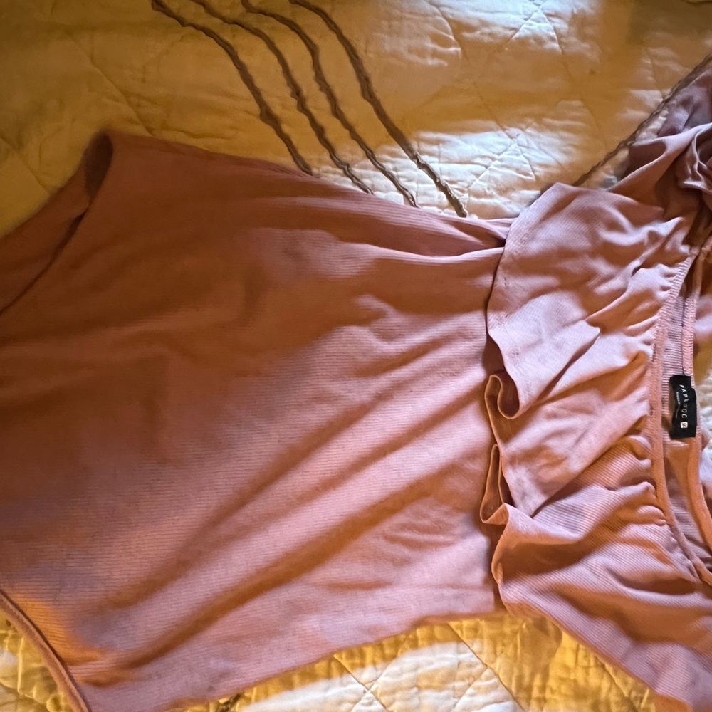 Pink Ruffled body suit